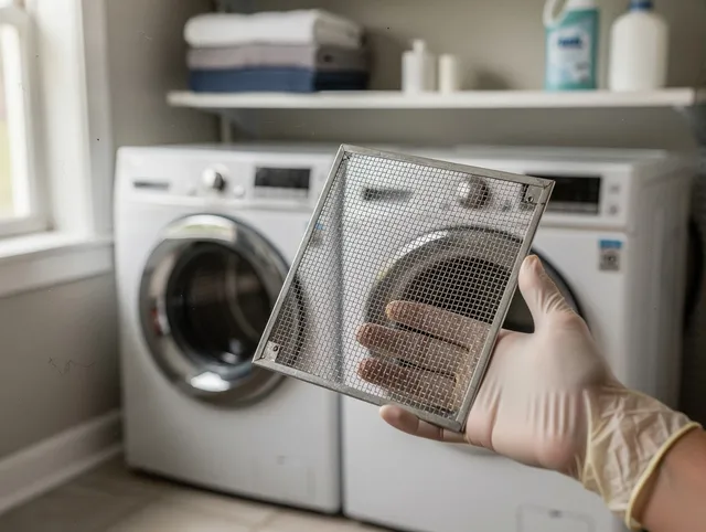 Bloomfield Dryer Vent Cleaning specialist performing detailed lint trap cleaning service in Bloomfield